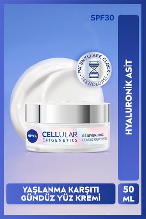 spf30 epigenetics rejuvenating yaşlanma karşıtı gündüz yüz bakım kremi 50ml, genç cilt görünümü