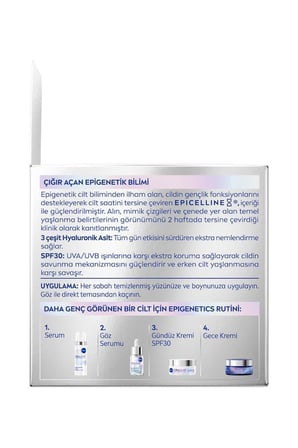 spf30 epigenetics rejuvenating yaşlanma karşıtı gündüz yüz bakım kremi 50ml, genç cilt görünümü