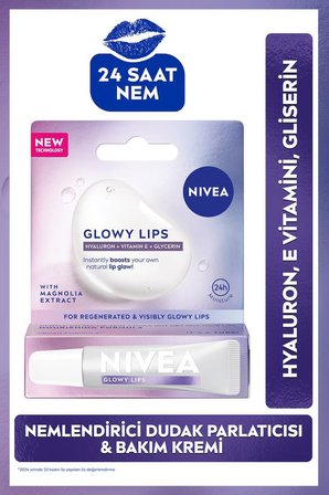 Glowy Lips Nemlendirici Dudak Parlatıcısı ve Bakım Kremi 10 ml,Hyaluronik Asit,Gliserin,E Vitamini