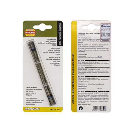 PROXXON Kalın Dış Kıl Testere 12 Adet (28741)
