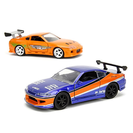 Jada F&F Legacy Series - 2001 Nissan Silvia & Brian's Toyota Supra 1/32 İkili Araba Seti