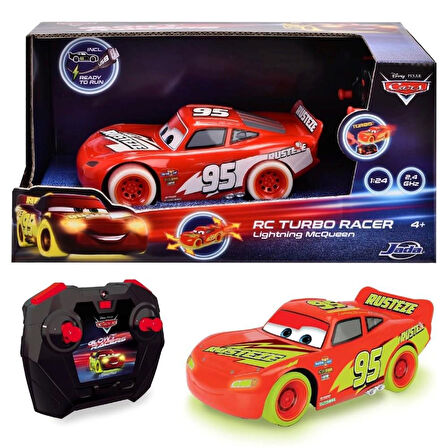 Jada 1:24 Rc Turbo Racers Cars 3 Lightning McQueen Glow 2.4 Ghz Usb Şarjlı 17 Cm