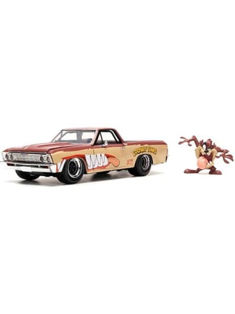 Jada Toys 1:24 Looney Tunes 1967 Chevrolet El Camino Die Cast Model Araba ve Tazmanya Canavarı Figürü