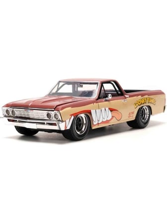 Jada Toys 1:24 Looney Tunes 1967 Chevrolet El Camino Die Cast Model Araba ve Tazmanya Canavarı Figürü