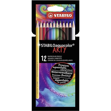 Stabilo Aquacolor Arty Sulandırılabilir Kuru Boya Kalem Seti 12'li