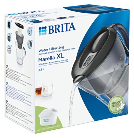 BRITA Marella XL Maxtra Pro All-In-1 Filtreli Su Arıtma Sürahisi - Grafit