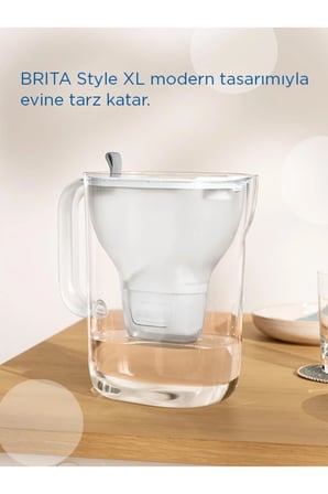 BRITA Style XL Filtreli Su Arıtma Sürahisi – Gri (3,5 L)