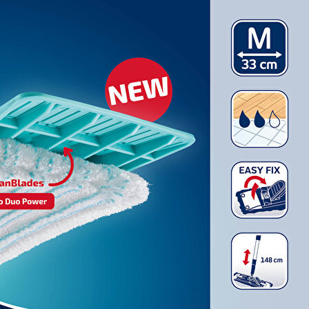 Leifheit Power Clean Zemin silecek seti M + Micro Duo Mop