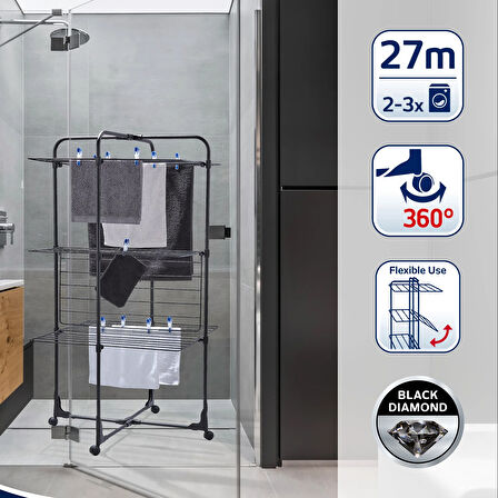 Leifheit Çamaşır Kurutucu Classic Tower Black 270