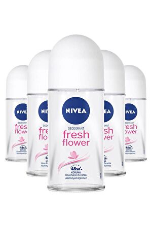 Nivea Bayan Fresh Flower Roll-On 50 ml X5
