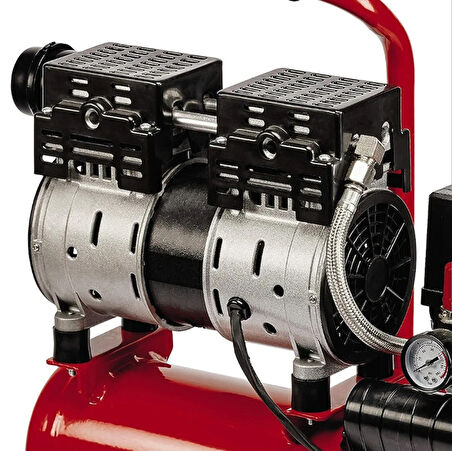 Einhell Sessiz Hava Kompresörü TE-AC 110/6 Silent Plus (550 W, maks. 8 bar, 6 l-Tank, 110 l/dakika emiş kapasitesi, motor hızı 1450 d/dak, manometre, hızlı bağlantı, yağsız) - 4020600