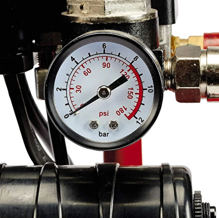 Einhell Sessiz Hava Kompresörü TE-AC 110/6 Silent Plus (550 W, maks. 8 bar, 6 l-Tank, 110 l/dakika emiş kapasitesi, motor hızı 1450 d/dak, manometre, hızlı bağlantı, yağsız) - 4020600