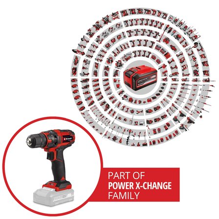 Einhell Akülü Vidalama TC-CD 18/35 Li-Solo Power X-Change (Li-Ion, 18 V, 550 dak.-1, 35 Nm, 10 mm mandren, akü ve şarj cihazı dahil değildir) - 4513927