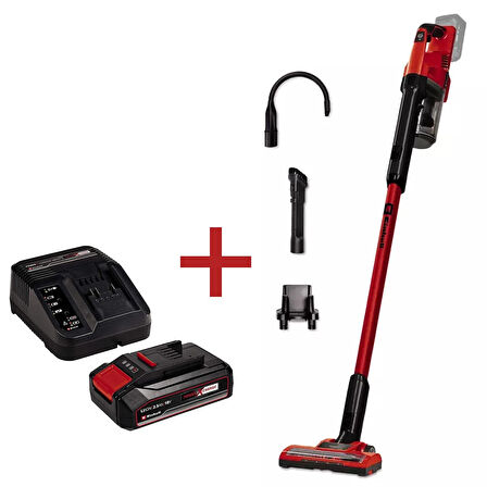 Einhell TE-SV 18 Li Solo Akülü Dikey Süpürge +  Pxc Starter Kit Akü 18V 2.5Ah + Şarj Cihazı 900W - 2347180