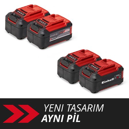 Einhell PXC Twinpack 5.2 Ah Power X-Change Akü (Li-Ion, 18 V, 2 x 5.2 Ah, Tüm Power X-Change cihazları ile uyumlu, Aktif Akü Yönetim Sistemi, Özel Şarj Döngüleri) - 4511526