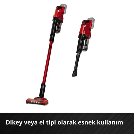 Einhell Akülü Dikey Süpürge TE-SV 18 Li-Solo Power X-Change (Li-Ion, 18V, değiştirilebilir akü sistemiyle sınırsız çalışma süresi, torbasız, siklon teknolojisi, BOOST modu, 3’lü filtre sistemi) - 2347180