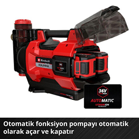 Einhell AQUINNA 36/38 F LED Otomatik- Solo, Akülü Bahçe Pompası (Akü ve şarj cihazı dahil değildir)