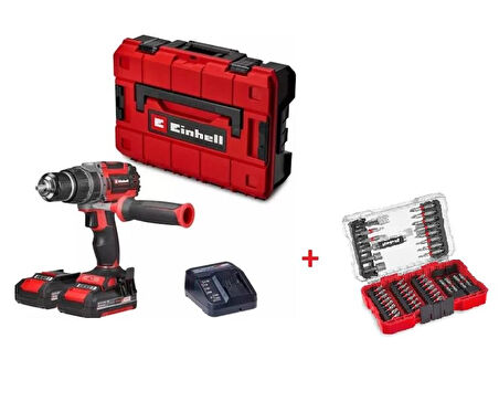 Einhell Professional TP-CD 18/70 Li-i BL (2x2,0Ah)  Akülü Darbeli Vidalama  + Einhell Vidalama Uç Seti 42 parça M-CASE kutu