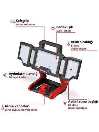 Einhell  TP-CL 18/3000 Li Set - Solo Akülü Aydınlatma