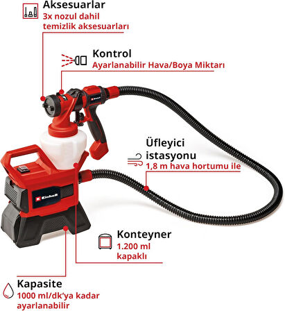 Einhell TE-SY 18/90 Li - Solo Akülü Sprey Boya Sistemi- 4260040