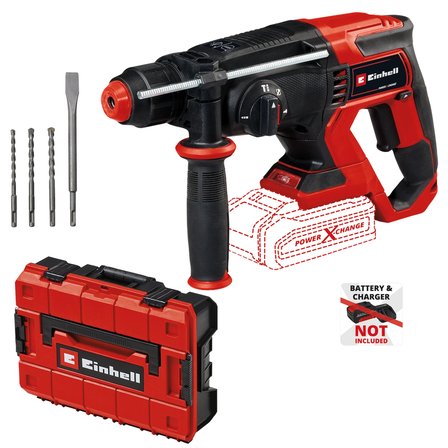 Einhell Akülü Kırıcı Delici TE-HD 18/22 Li +4 - Solo PXC (18 V, 2 J, betonda 22 mm delme kapasitesi, SDS-Plus, pnömatik darbe, taşıma çantası ve aksesuar dahil, akü ve şarj hariç) - 4514264