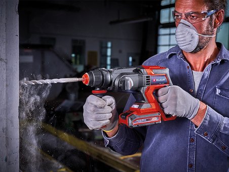 Einhell Akülü Kırıcı Delici TE-HD 18/22 Li +4 - Solo PXC (18 V, 2 J, betonda 22 mm delme kapasitesi, SDS-Plus, pnömatik darbe, taşıma çantası ve aksesuar dahil, akü ve şarj hariç) - 4514264