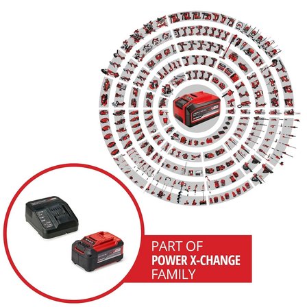 Orijinal Einhell 5.2 Ah akü ve şarj cihazı Power X-Change Başlangıç Kiti (Li-ion, 18 V, 100 dakika şarj süresi, tüm Power X-Change cihazları için uygun) - 4512147