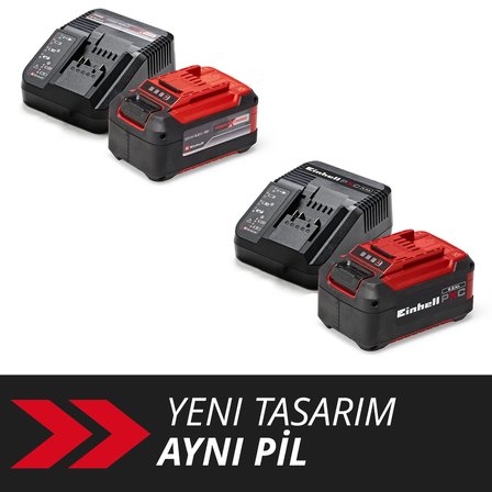 Orijinal Einhell 5.2 Ah akü ve şarj cihazı Power X-Change Başlangıç Kiti (Li-ion, 18 V, 100 dakika şarj süresi, tüm Power X-Change cihazları için uygun) - 4512147