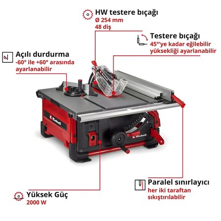 Einhell Expert TE-TS 10 T, Tezgah Testere