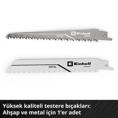 Einhell Akülü Kılıç Testere TE-AP 18/13 Li-Solo Power X-Change (18 V, 13 mm strok uzunluğu, ahşapta 50 mm kesme derinliği, kompakt tasarım, aksesuarlar dahil, akü dahil değildir) - 4326315