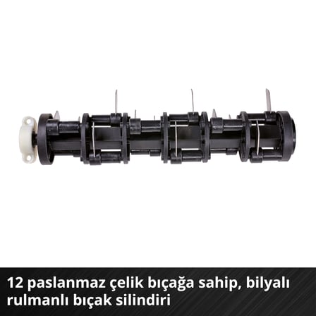 Einhell GC-SC 18/28 DS Li-Solo PXC Akülü Çim Havalandırma (18 V, 28 cm çalışma genişliği, Kömürsüz, 12 bıçaklı havalandırma silindiri, Double Slot, akü ve aksesuar dahil değildir) - 3420625
