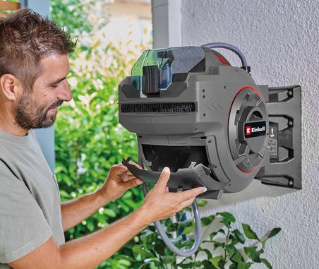 Einhell GE-HR 18/30-1 WH Li-Solo Akülü Hortum Makarası (18 V, otomatik hortum sarma, 180° dönebilen yapı, duvar aparatı, 1.5 m bağlantı hortumu, akü ve hortum dahil değildir) - 4173774