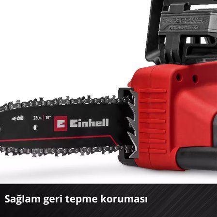 Einhell GE-LC 18/25 Li BL-Solo Power X-Change Kömürsüz Akülü Ağaç Kesme (18 V, 22.5 cm kesim uzunluğu, Kömürsüz, 6.5 m/s zincir hızı, otomatik zincir yağlama, akü dahil değildir) - 4600070