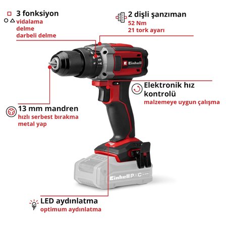 Einhell Expert TE-CD 18/52 Li-i - Solo, Akülü Vidalama - 4514346