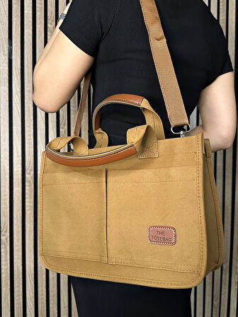 Günlük Kadın Omuz Çantası Kanvas The Tote Bag Orta Boy Çapraz Ayarlanabilir Askılı Yumuşak Sade 4007