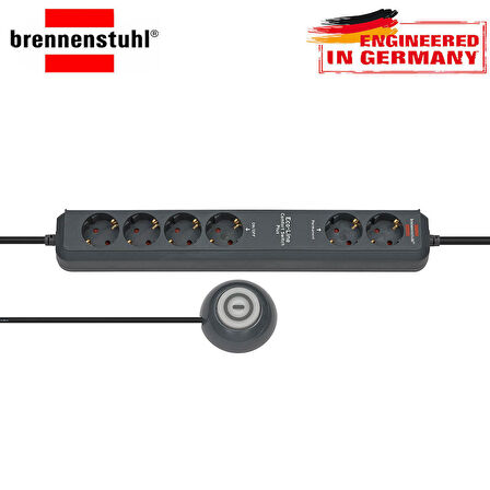 Brennenstuhl Eco-Line Comfort Güvenlik Anahtarlı 6'lı Uzatma Priz