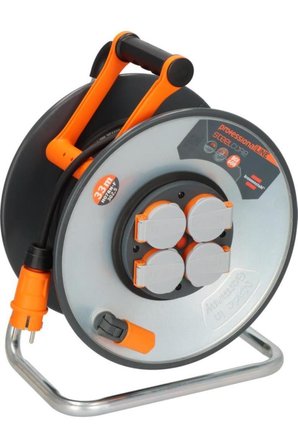 Brennenstuhl ProfessionalLINE SteelCore Serisi 5 Yıl Garantili IP44 Lisanslı Çelik Tambur Makaralı Kablo H07RN-F 3G2.5, 33 Metre Outlet
