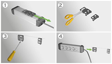 Brennenstuhl Premium-Alu-Line 6 Soketli 2 Adet 3.1 Hızlı Şarj USB' li Uzatma Priz Anahtarlı 3 Metre