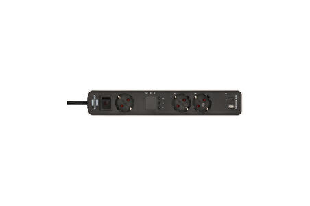 Brennenstuhl Ecolor Serisi 3 Soketli  1xType-C + 1xUSB Girişli 1.5 Metre Kablolu Zaman Ayarlı Uzatma Priz