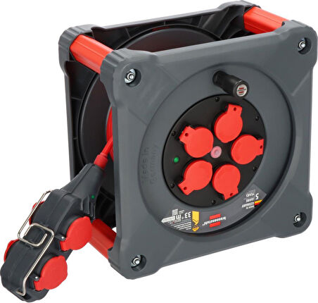 Brennenstuhl Professional Serisi 4 Soketli IP44 Lisanslı 33+5 Metre Isınma Şalterli  Makaralı Kablo H07BQ-F3G2.5