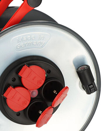 Brennenstuhl Professional SteelCore Serisi H07RN-F 3G2.5 Kablolu Sigorta Şalterli IP44 Lisanslı 25 Metre Makaralı Priz