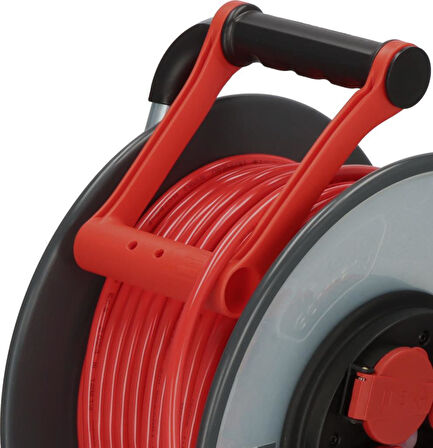 Brennenstuhl ProfessionalLINE SteelCore Serisi Bremaxx IP44 Lisanslı 5 Yıl Garantili IP44 Lisanslı Çelik Tambur 50 Metre Makaralı Kablo H07BQ-F 3G1.5