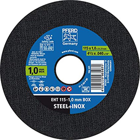 Pferd 115 x 1 İnce İnox Kesici Taş İnox Box 25 Adet 935071