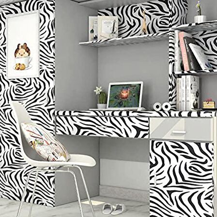 D-c-fix 346-0237 Siyah Beyaz Zebra Desen Yapışkanlı Folyo (45cm x 2mt)