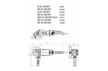 Metabo W 22-180 MVT Büyük Taşlama 2200W 180mm