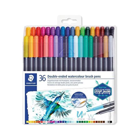 Staedtler 3001 TB36 Çift Taraflı Fırçalı Keçeli Kalem 36'lı