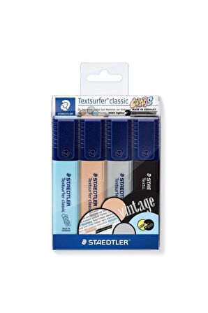 Textsurfer Classic Işaretleme Kalemi 4 Renk Vintage