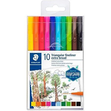 Staedtler Triplus Broadliner Kalem 0.8mm 10 Renk Set