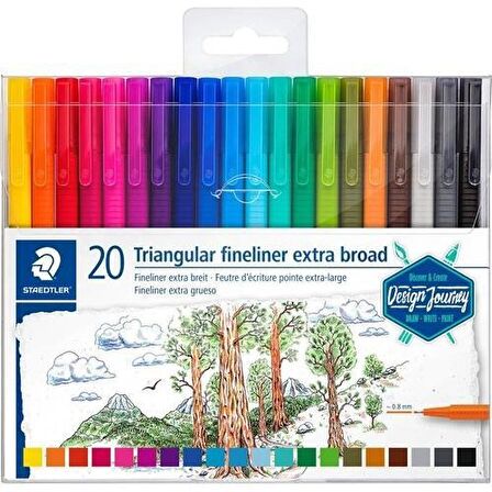 Staedtler Triplus Broadliner Kalem 0.8mm 20 Renk Set