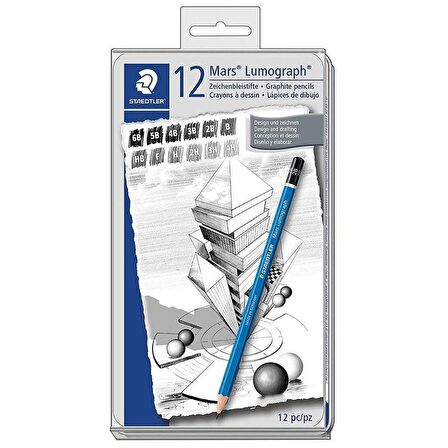 Staedtler Mars Lumograph Dereceli Kalem Seti 12li